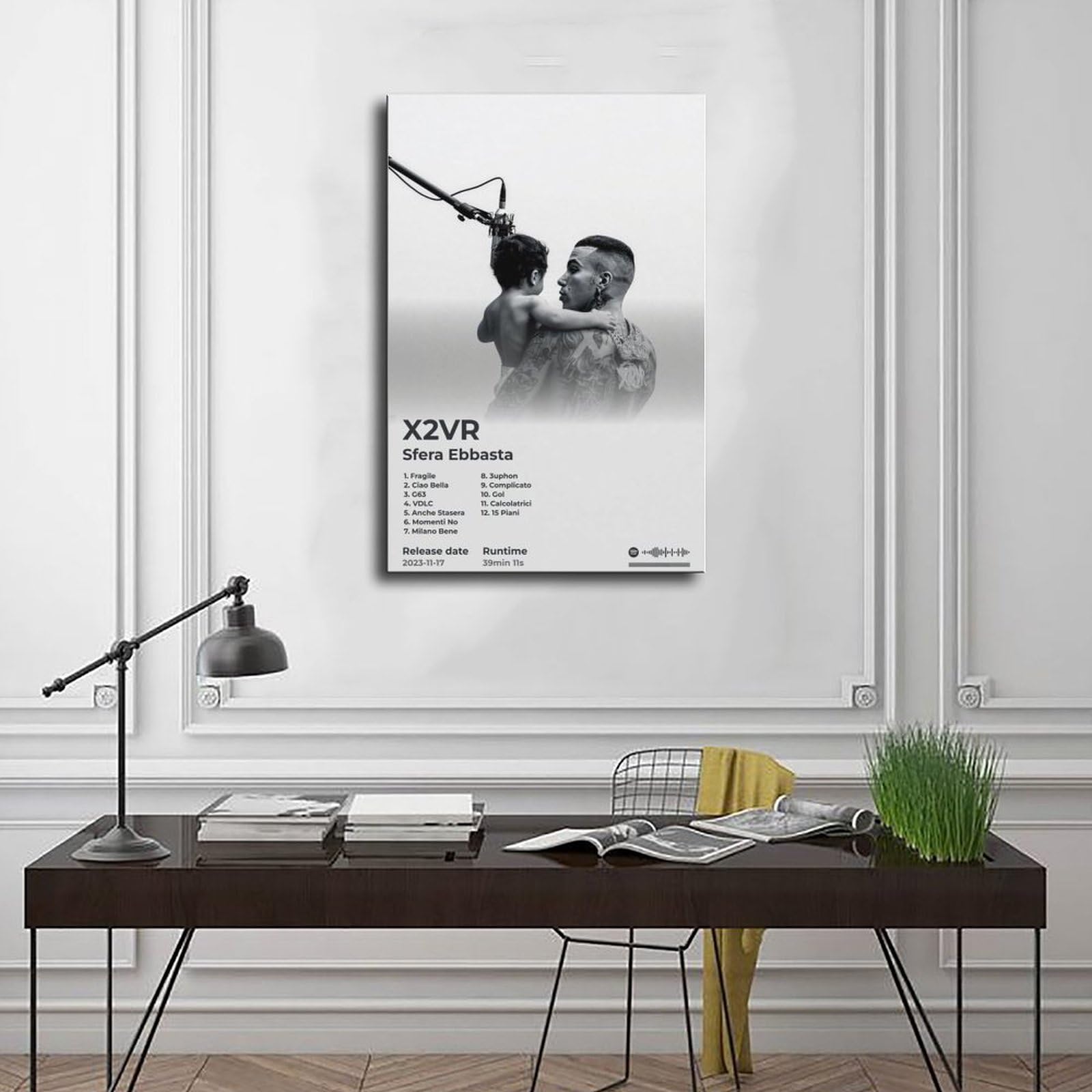 PJEYGF Poster su tela con copertina di album musicali Sfera Ebbasta Rapper Hip Hop X2VR per decorazione domestica regalo