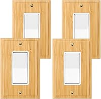 Vista 26 de Placa de interruptor de luz de palanca simple de madera maciza de 4.8 x 3.14 pulgadas, cubierta de interruptor de luz de calidad de madera cruda