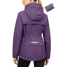 Women's Lightweight Packable Cycling Jacket, Waterproof Windbreaker for Running &amp; Biking