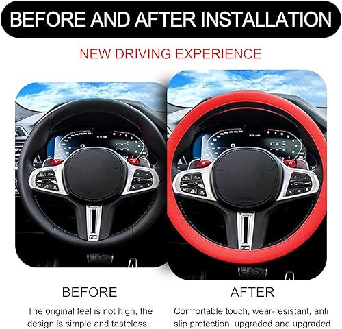 Miniatura 2 de Paquete de 1 funda para volante de automóvil en forma de D, funda protectora de silicona antideslizante para volante, adecuada para volante de parte