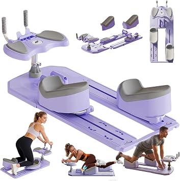 Spine Twist and Stretch Trainer 3-Level Crawling Training Machine for Core Training & Back Pain Relief, 8-in-1 Home Gym Equipment with LED Counter & Resistance Band for Full Body Workout