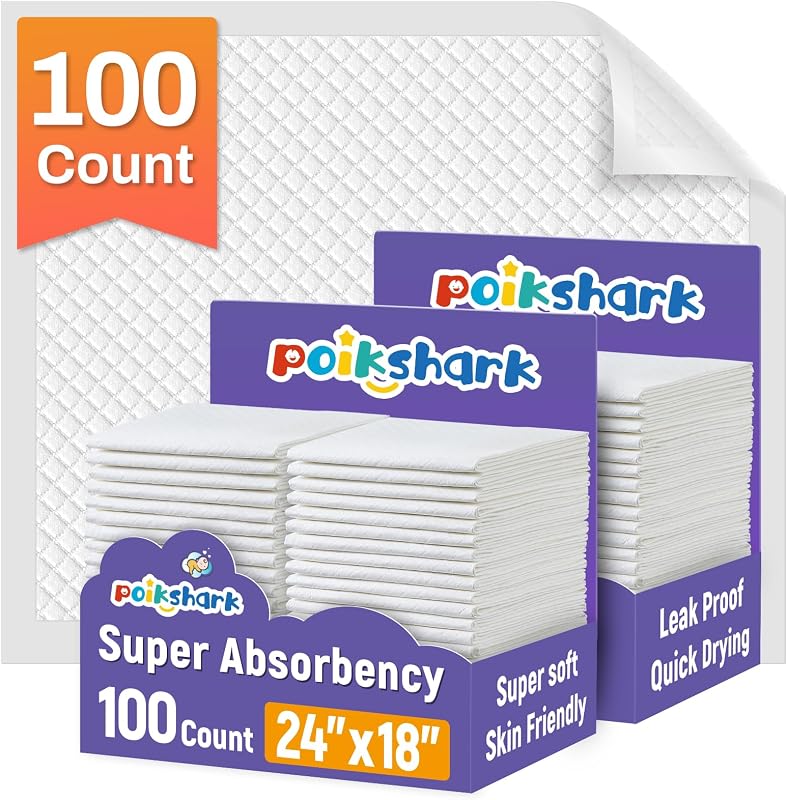 Paquete de 100 almohadillas cambiadoras desechables para bebé, 18.0 x 24.0 in, almohadillas desechables de súper absorbencia, almohadillas grandes para cama, almohadillas protectoras absorbentes para mesa, almohadillas desechables para cambiar pañales, a prueba de fugas