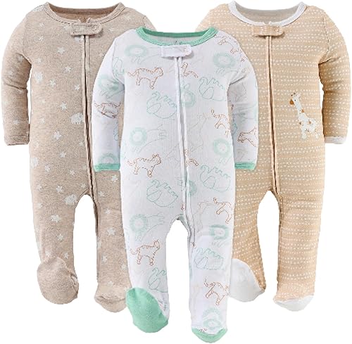 The Peanutshell Juego de cama para bebé, paquete de 3 unidades, para recién nacidos y bebés de 0 a 9 meses, pijamas para bebés recién nacidos y