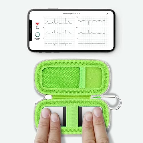 Miniatura 85 de Funda para monitor cardíaco compatible con AliveCor Kardia Mobile ECG/para KardiaMobile 6L para dispositivos Apple y Android, solo funda (blanco)