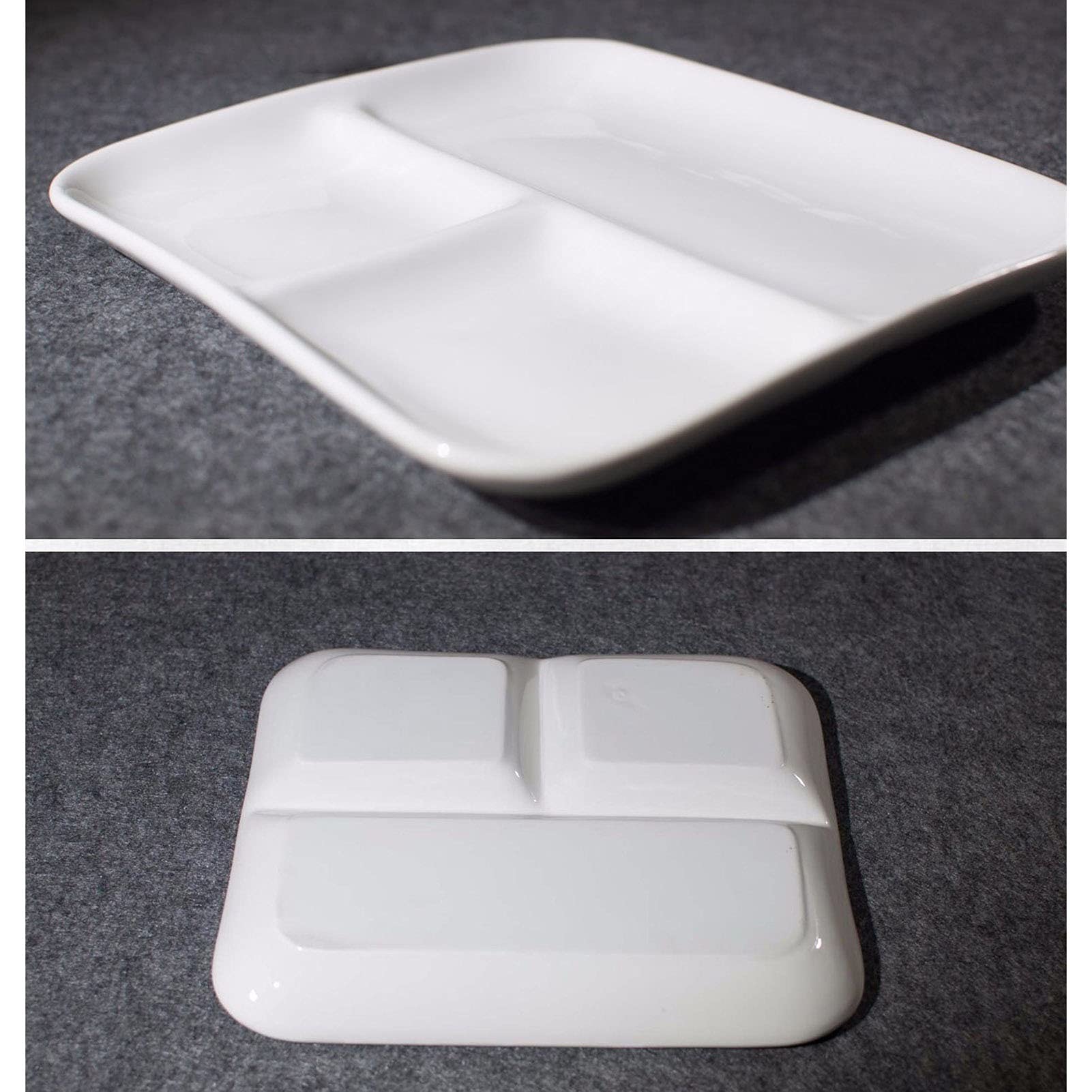 Paleta de pintura de cerámica de tres rejillas, paleta de acuarela, paleta de porcelana, para acuarela, gouache, óleo, pintura de témpera