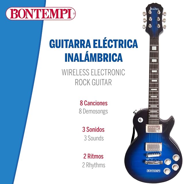 Foto 2 de 7 de Guitarra eléctrica de juguete rock 68,5 cm con micrófono Bontempi
