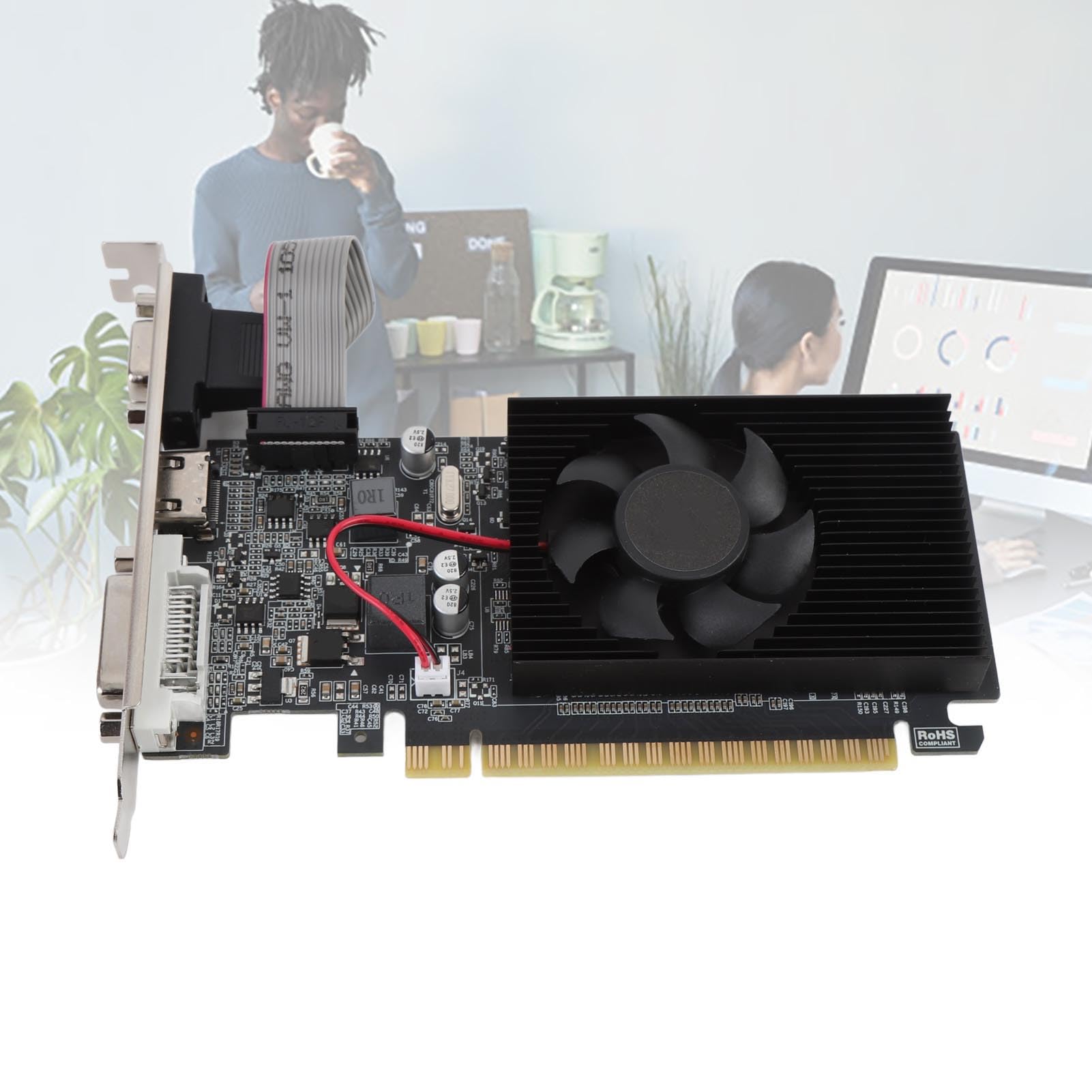 Generic Karta Graficzna do Gier Wydajna pamięć Wideo 2 GB DDR3 do Komputera Stacjonarnego Interfejs Multimedialny HD Port VGA DVI dla Entuzjastów Gier Metalowy materiał PCB
