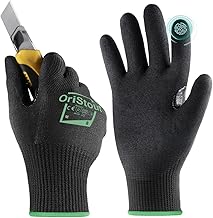 toolant Level 6 Cut Resistant Work Gloves, Touchscreen, Sandy Nitrile Coated Firm Grip, for Warehouse, Carving, Gardening, Construction, Fishing (1 Pair, Medium)