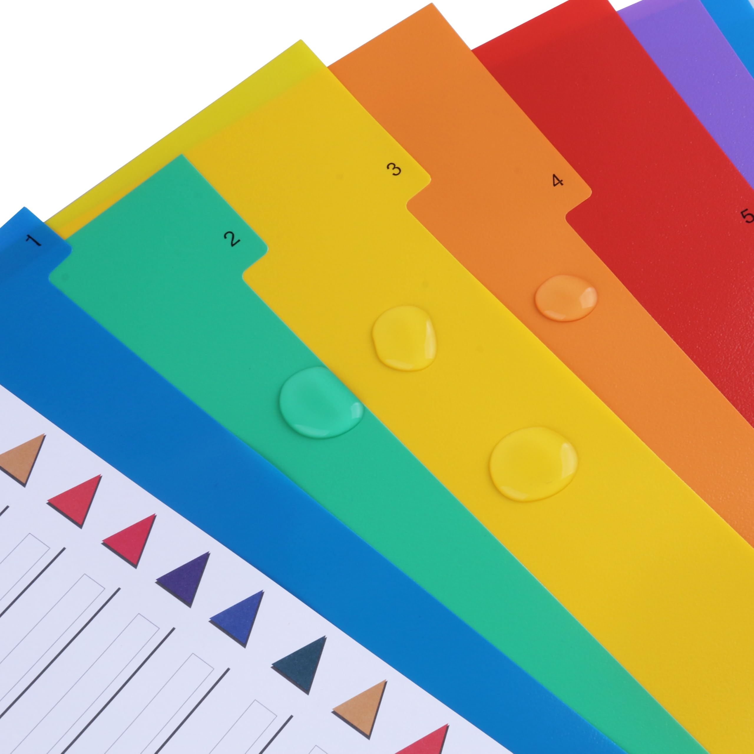 AMO HERMOSO 10 Pack 12 Part File Dividers A4 for Lever Arch Files Ring Binders Plastic Multi-Coloured, 1-12 Index Sections 10Pack - Image 3