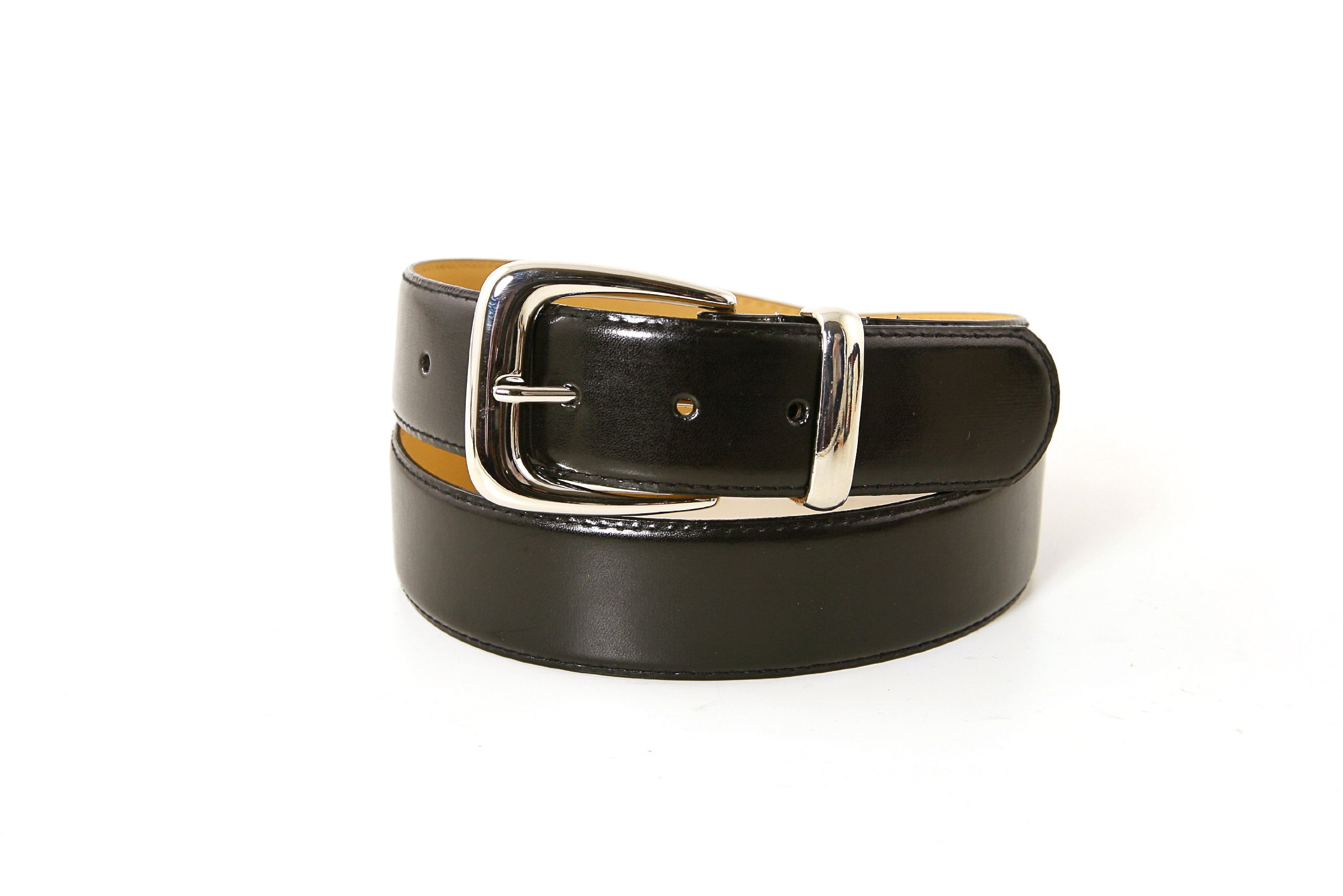 1 1/2" Men's Premium Bold Silver Brass Buckle with Rounded Corners on Quality...