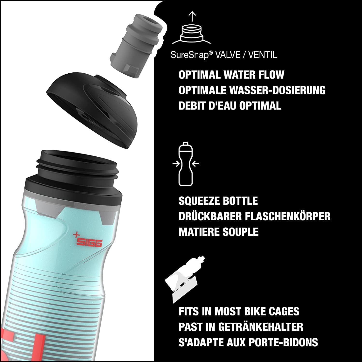 Sigg - Soft Bike Water Bottle - Pulsar Glacier - Squeezable - Dishwasher Safe - Lightweight - Leakproof - BPA Free - 0.65 L - Image 4
