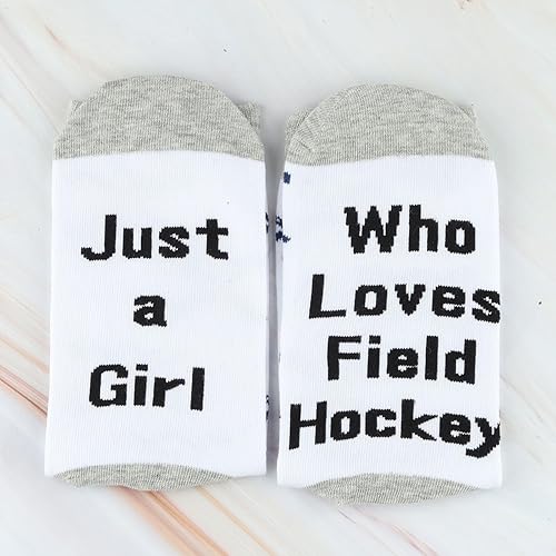 Miniatura 4 de CMNIM Calcetines novedosos de regalo de hockey sobre césped para niñas, solo una chica que ama el hockey sobre césped, regalo para jugadores,