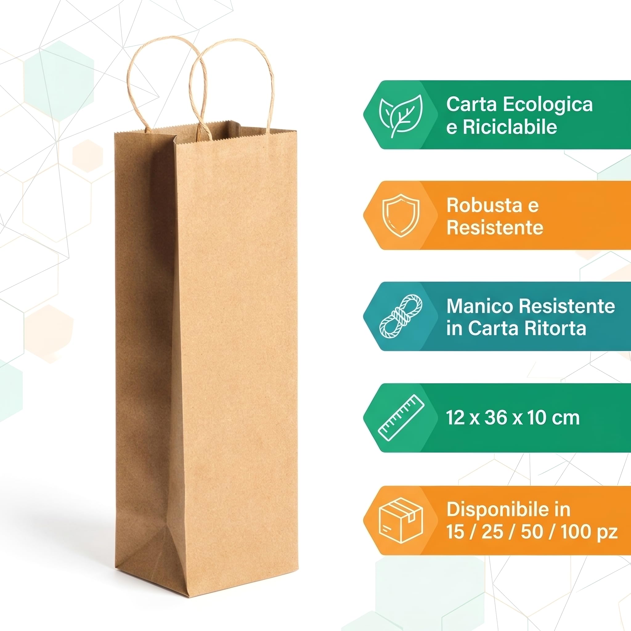SECONDOTE 100 Buste Regalo Bottiglie Vino, Prosecco e Spumante