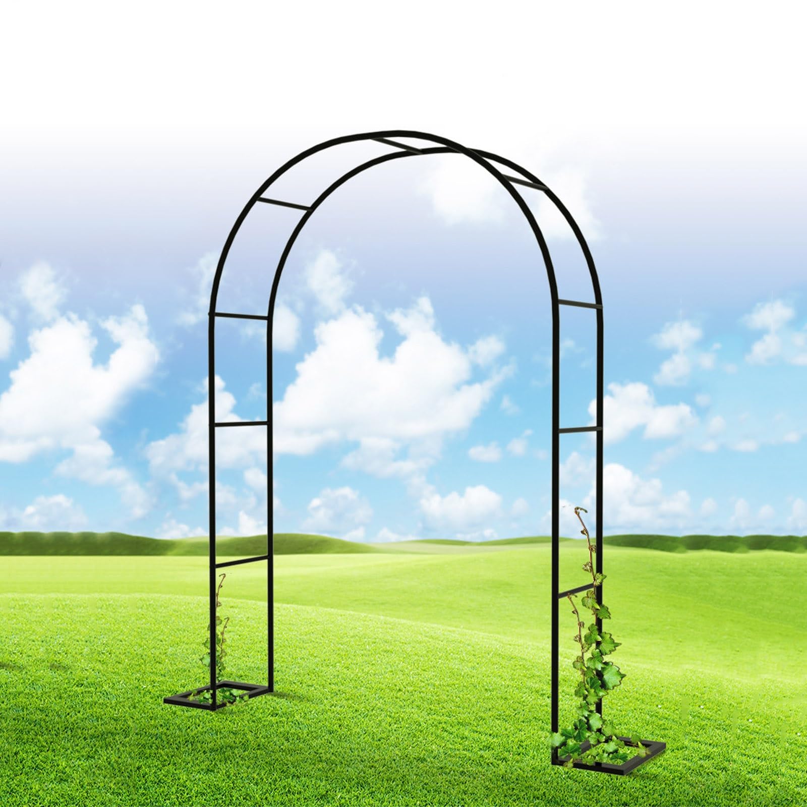 LIYI929GP Large Weddings Arches, Elegant Metal Garden ArchArbor Arbour Archway With Base, Strong Stablize Sturdy, For Roses Climbers Fruit, For Entrances, Birthday, Christmas, Terraces Pergolas