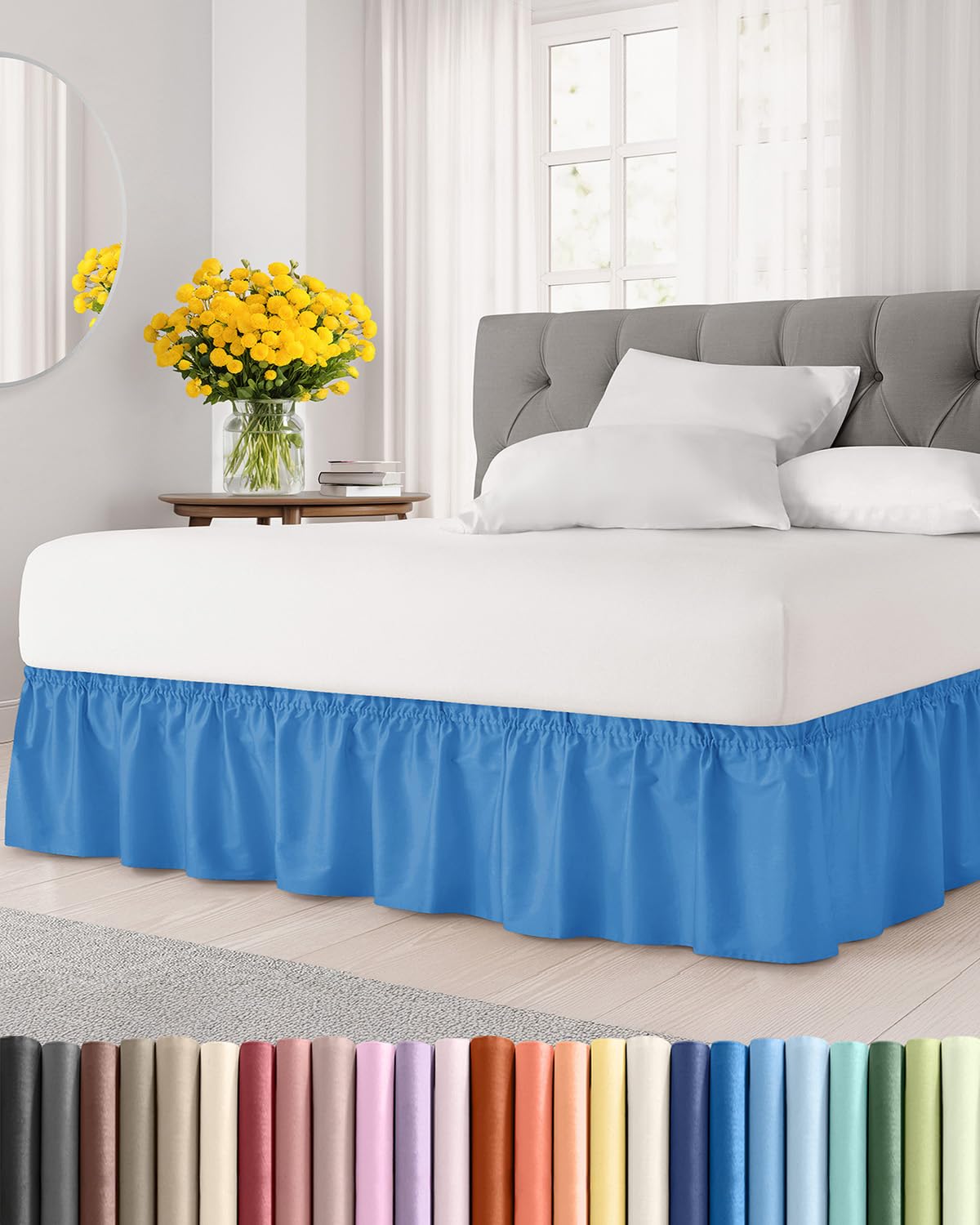 Photo 1 of CGK Linens Wrap Around Bed Skirt - Queen, 18" Drop, Royal Blue