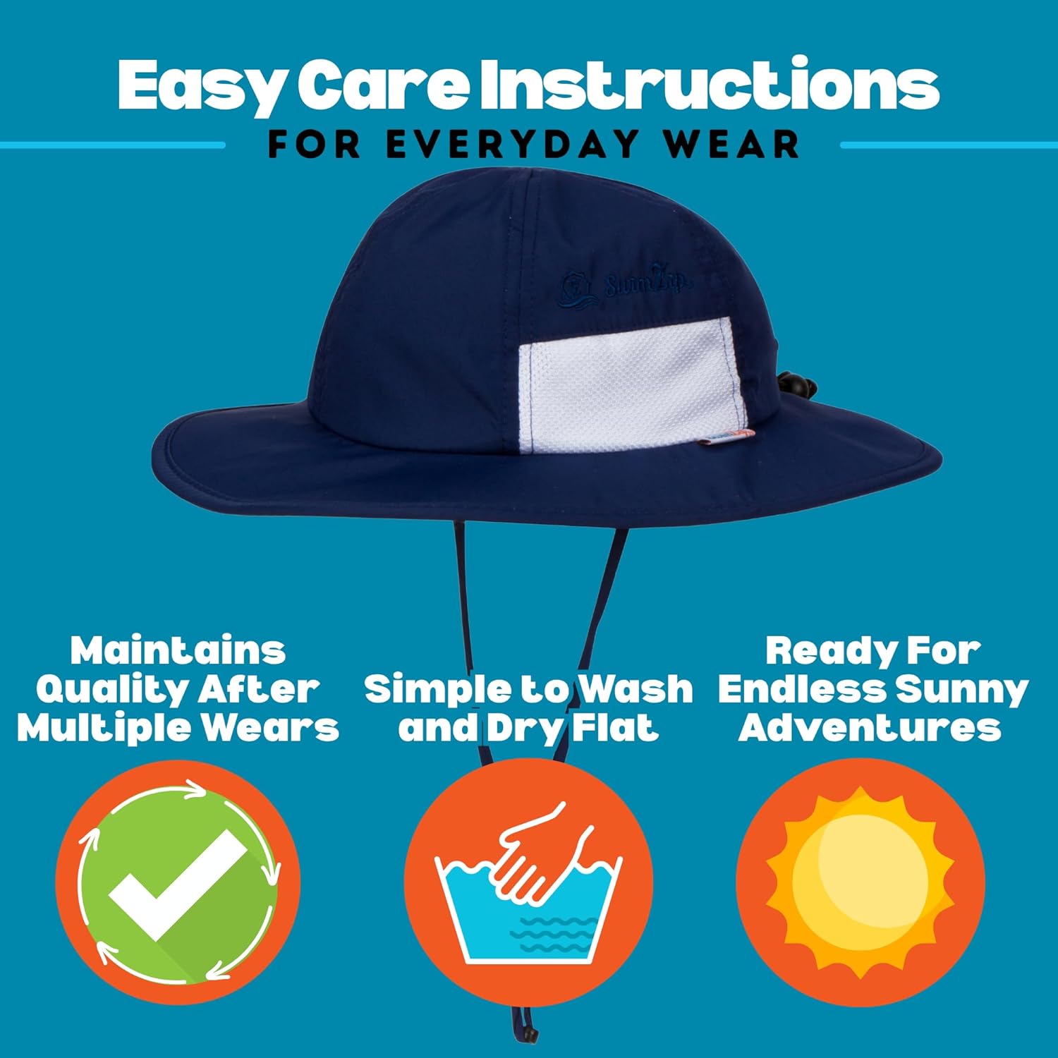 SwimZip Wide Brim Sun Hat | UPF 50+ Protection for Baby, Toddler, and Kids - Image 5
