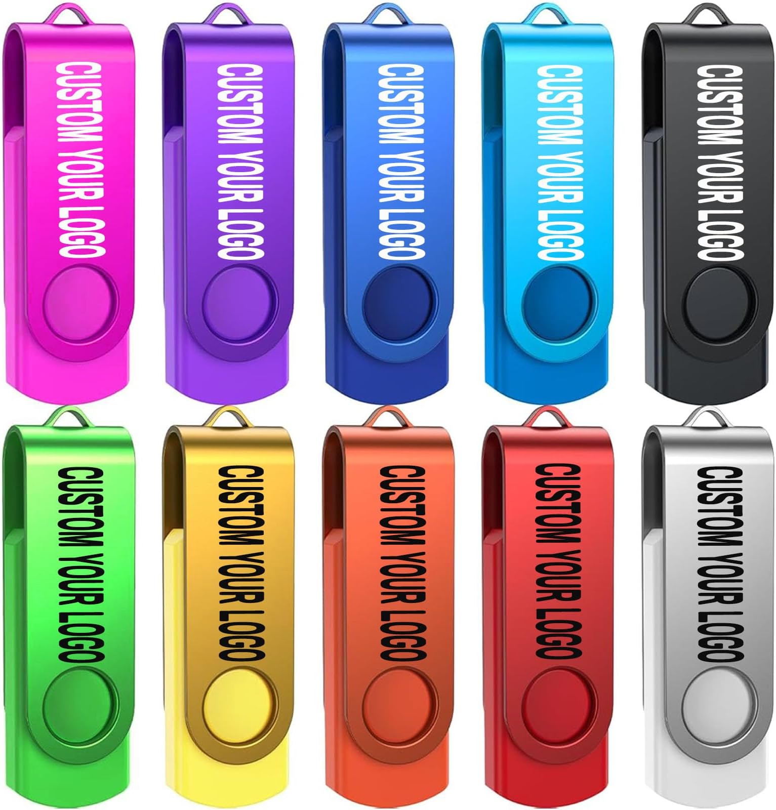 Custom USB Flash Drive 512MB 100 Pack Promotional Product Customized Thumb Drive,Customizable USB Drive Personalized with Your Logo Bulk USB2.0 Personalized USB Stick 100Pcs Multiple Color Choice