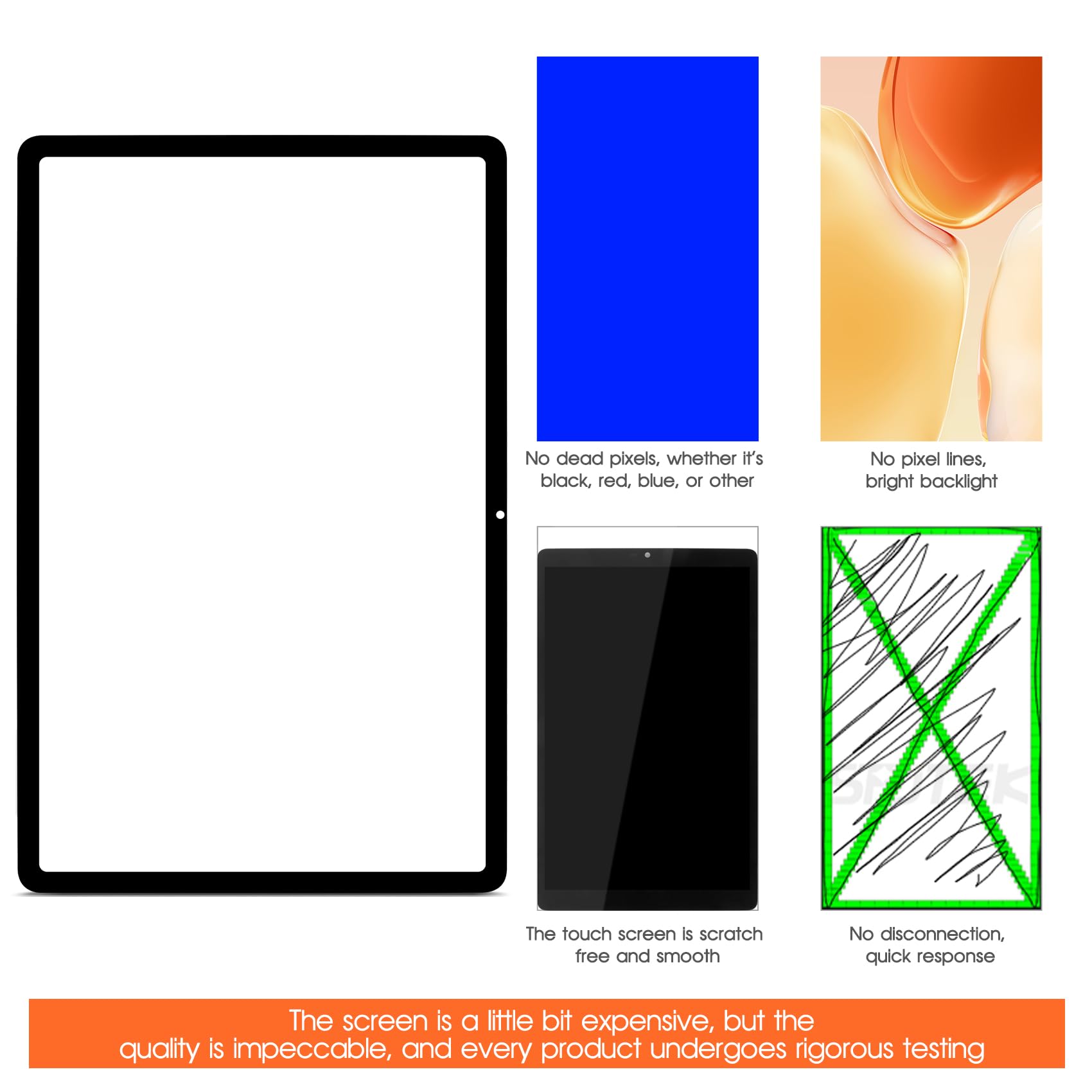 Écran de Rechange pour Lenovo Tab M11 TB330FU Vitre Avant pour Lenovo Tab M11 TB330FU 11 Pouces Vitre Panneau Ecran Replacement avec Kit de Réparation (Noir, Pas Écran LCD, Pas Touchscreen)