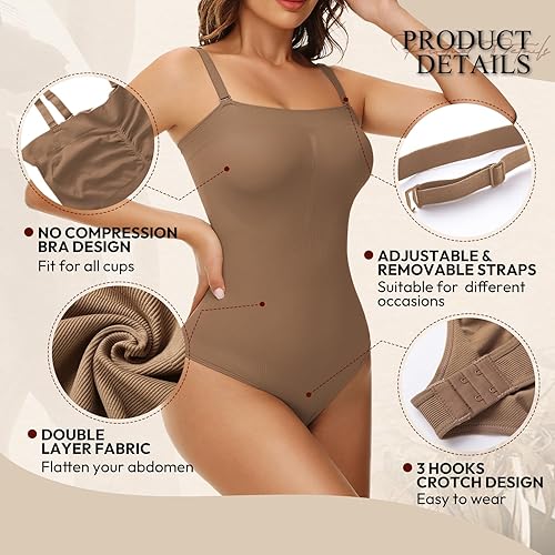 Miniatura 3 de Body sin tirantes para mujer, tanga debajo del vestido, body sin mangas