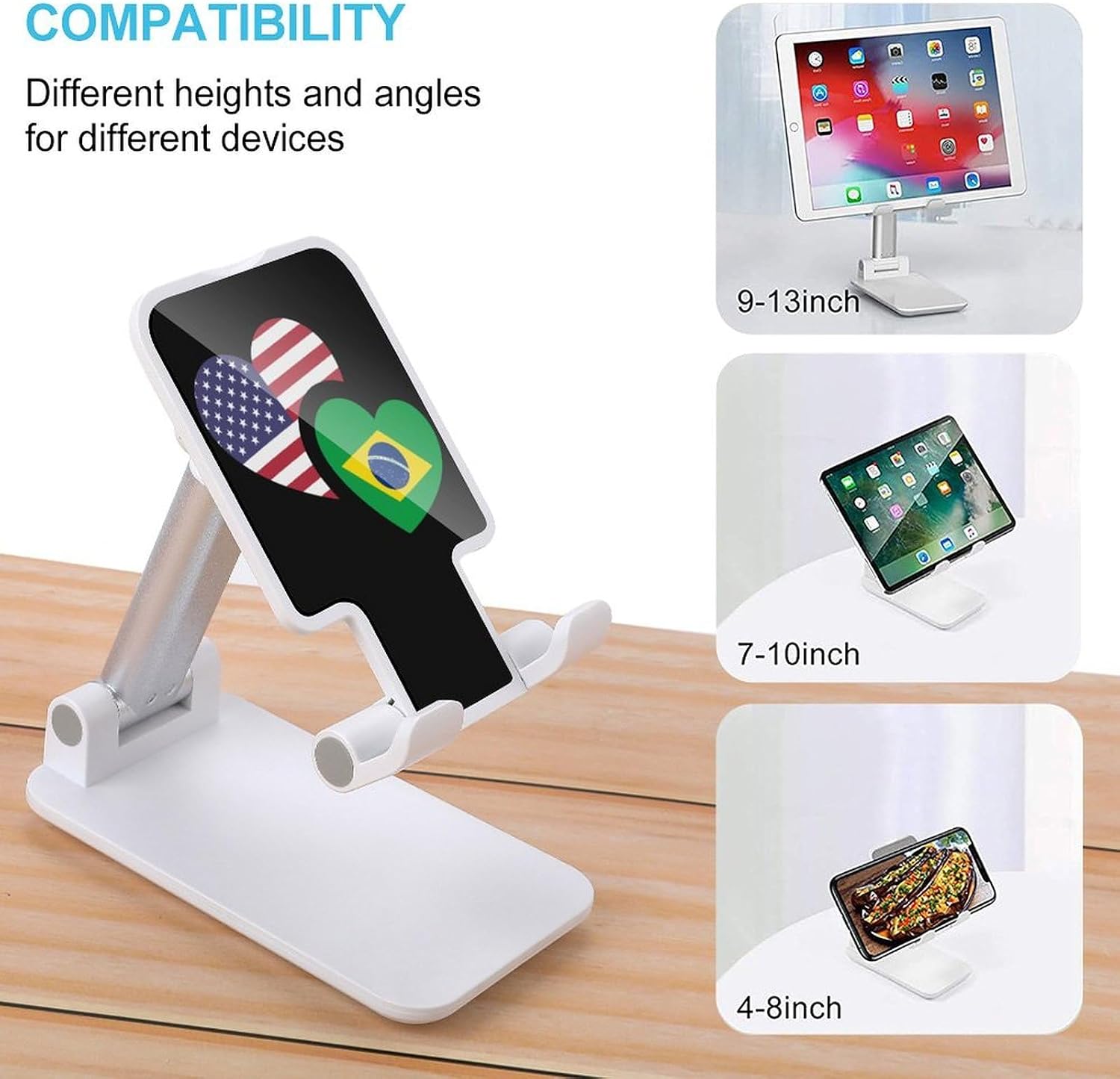 Brazil & US Flag Novelty Cell Phone Stand Lightweight Phones Holder image 3