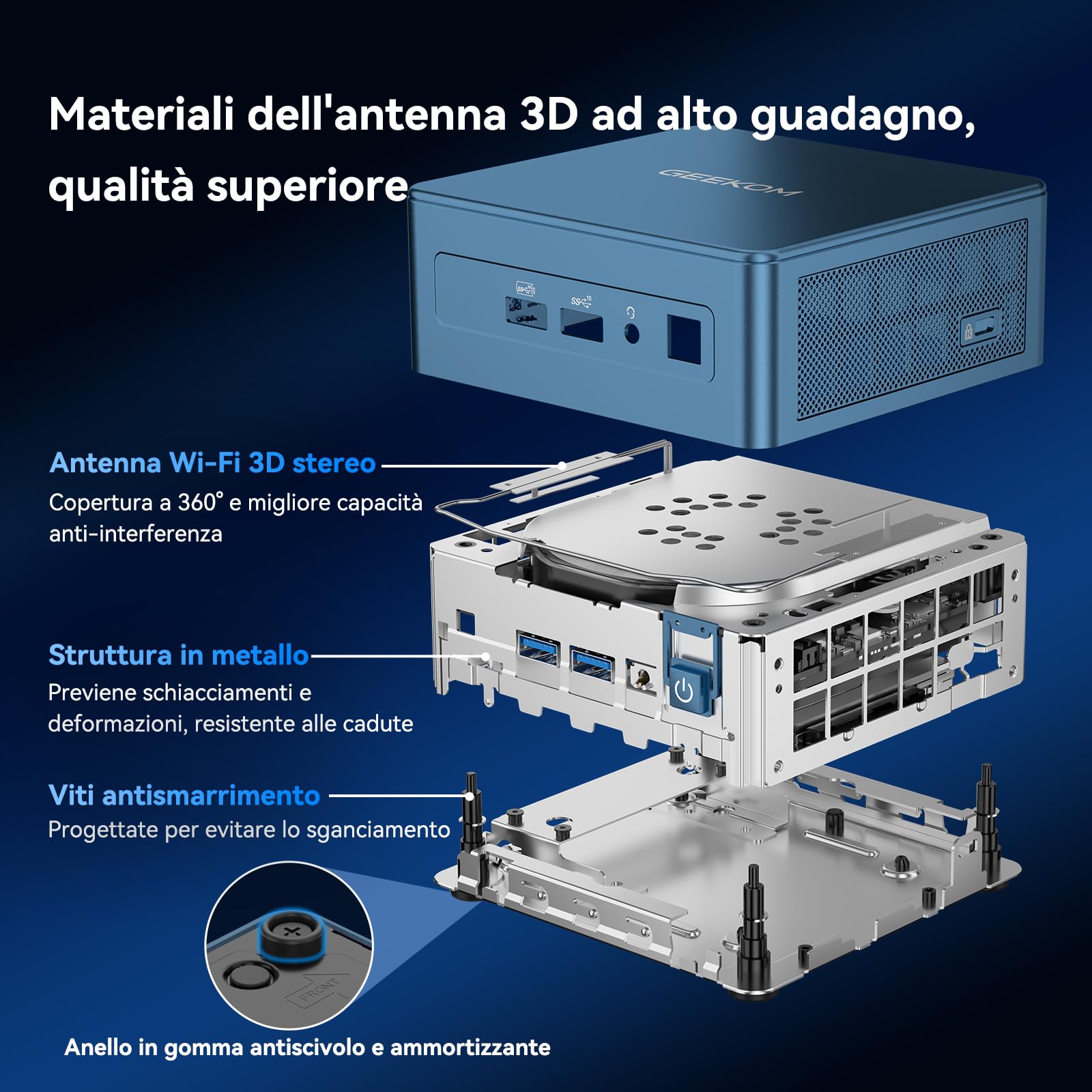 GEEKOM IT13 2026 Edition Mini PC con Intel Core Ultra 7 356H | 40 TOPS AI per Editing e Creazione | 4 schermi in 8K per Ufficio e Gaming | Wi-Fi 7 | Doppia USB4 | 32GB DDR5 RAM e 1TB SSD| Windows 11