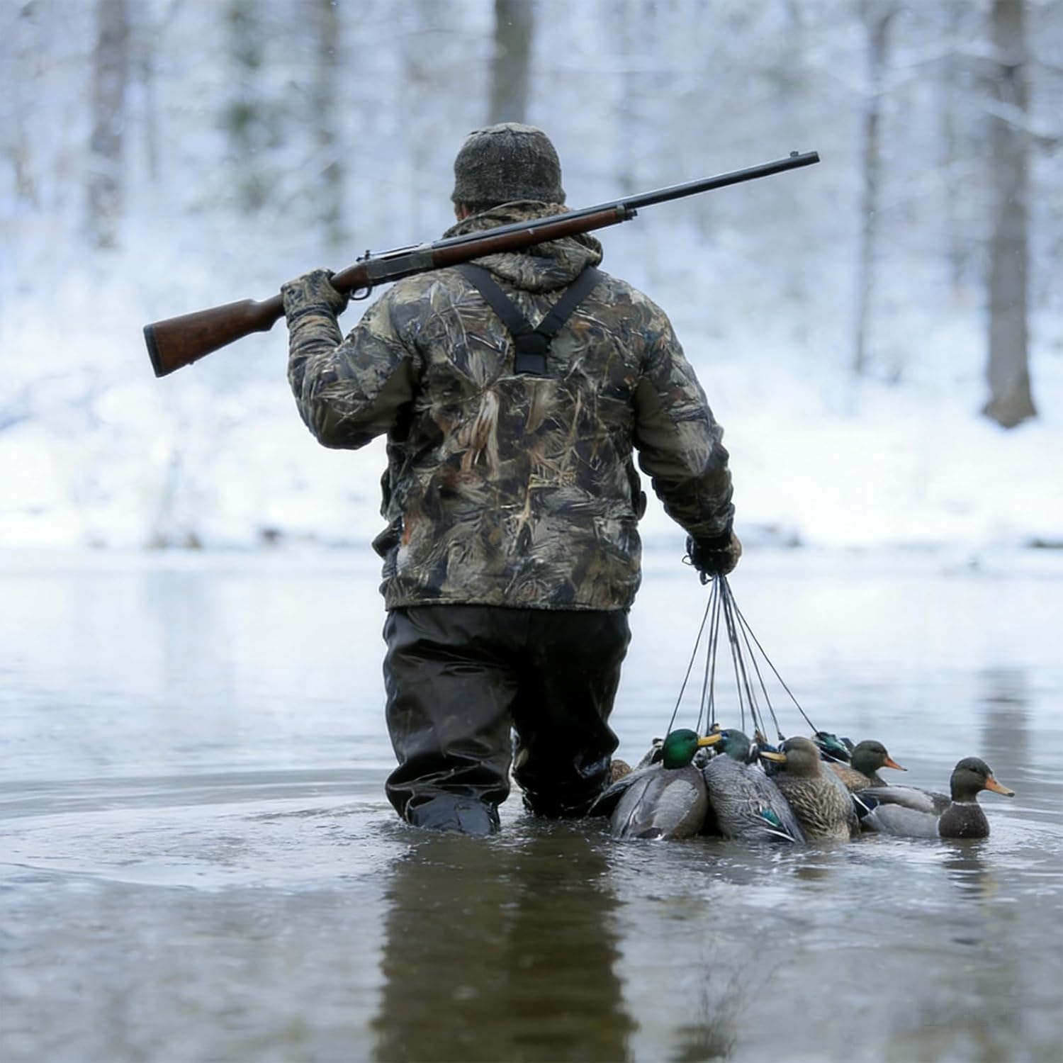 Texas Duck Decoy Rigs Weights 4oz 36/48in Tangle Free Duck Hunting Decoy Rigs with A Large Gold Padded Carabiner for Waterfowl Hunting 12pack