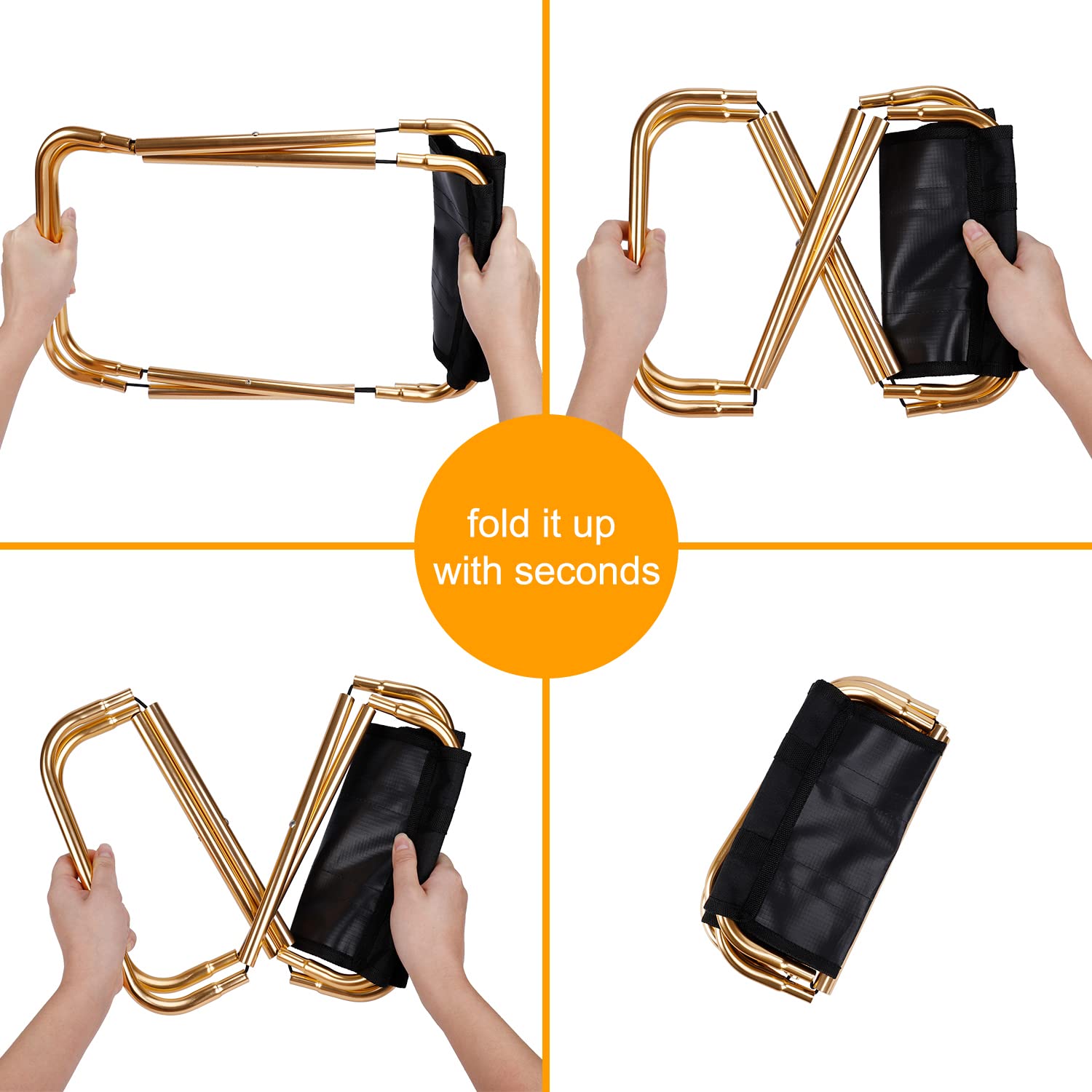 Sgabello Pieghevole In Alluminio - Leggero E Portatile Per Pesca, Campeggio, Picnic - Portata 100kg - Foto 7