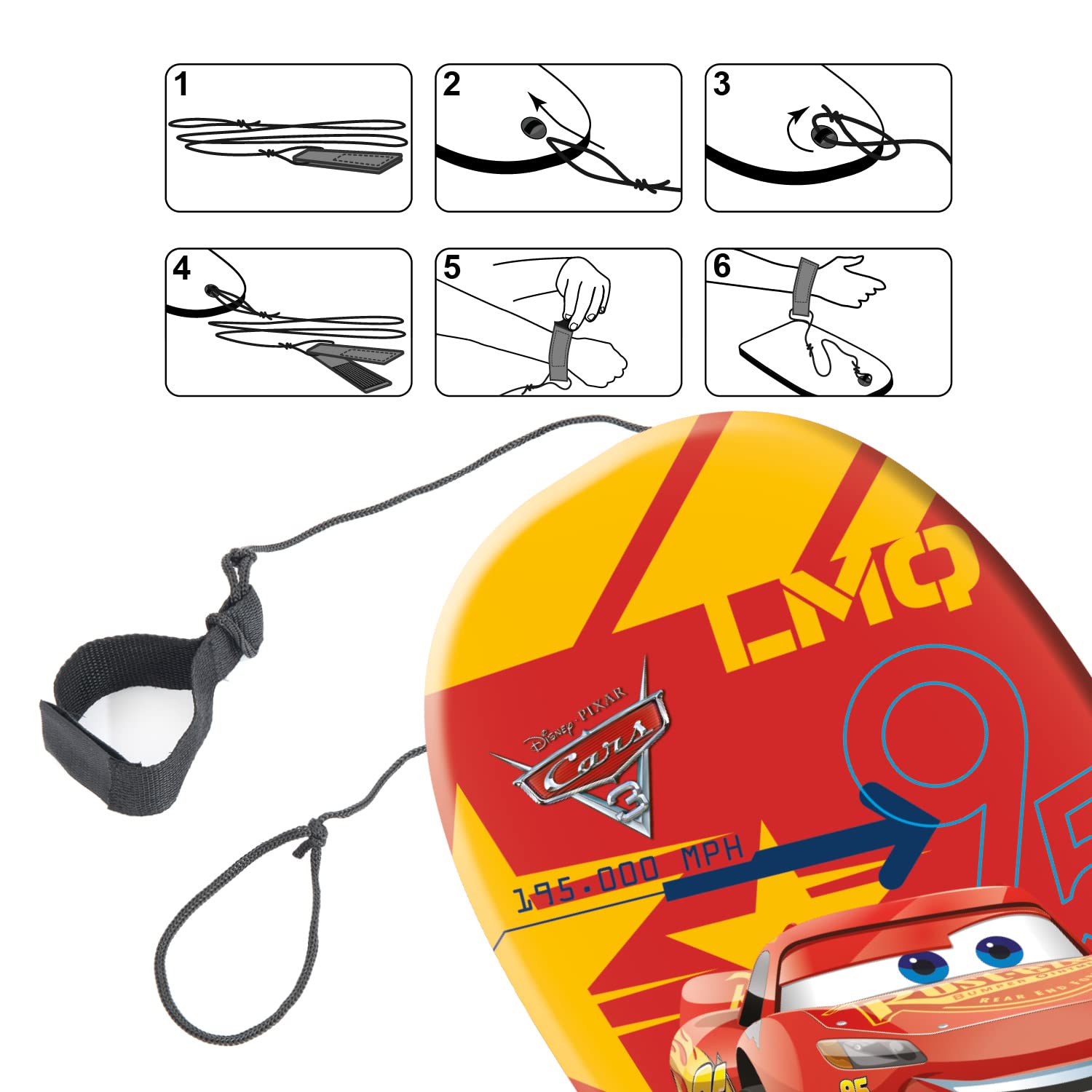 Mondo Toys - Body Board Disney Cars - Tavola da Surf per bambini, 94 cm - 11038