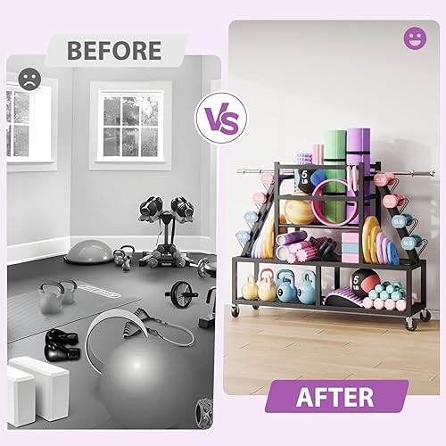 Miniatura 2 de Estante de pesas para mancuernas, estante grande para mancuernas para almacenamiento de gimnasio en casa, organizador de almacenamiento de