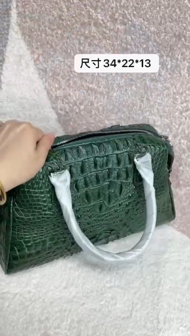 Sac Main Peau Crocodile Véritable - Origine Afrique, Marron, Occasion Très Bon état