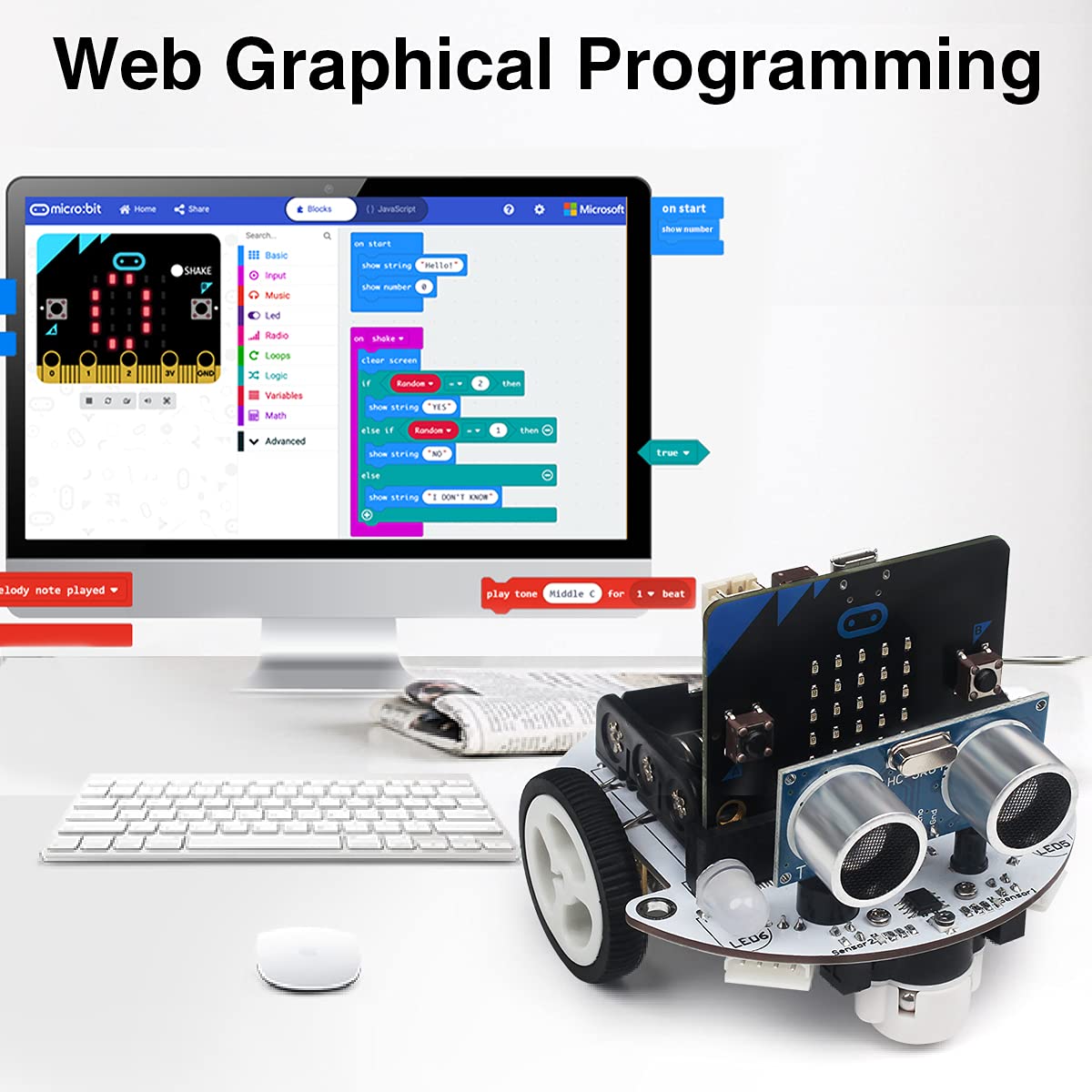 Amazon.co.jp: microbit プログラム可能なロボットキット マイクロボットロボット 車 STEM教育キット 子供用 DIY ( マイクロビットなし) : Toys & Games