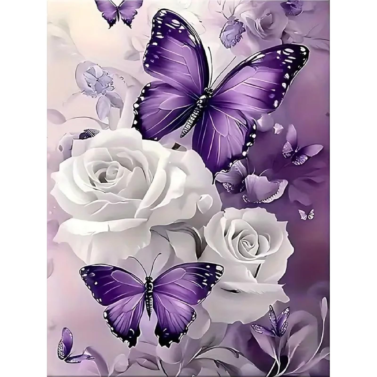 Jakener Butterfly Diamond Art Kits for Adults Beginners,Diamond Painting Kits for Adults,5D Full Drill DIY Diamond Dot Gem Art Kit Wall Home Decor Arts Craft 16x12 inch