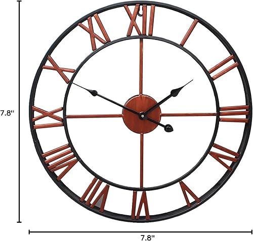 Miniatura 8 de SRURLLUG Relojes de pared con números romanos, relojes de pared grandes, silencioso sin tictac, funciona con pilas, reloj de pared con número