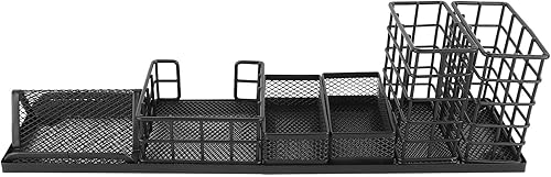 Miniatura 2 de 7pcs Mesh Desk Set, Multi Functional Access, Phone Holder with Paper Sto, Iron Mesh Desk for Pens, Memos, Supplies, Stylish