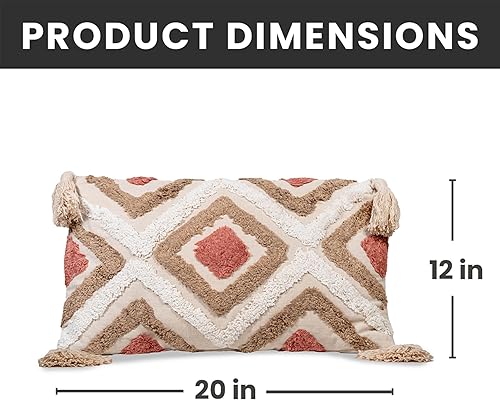 Miniatura 5 de Sol Living Almohadas decorativas para sofá, dormitorio, decoración de macramé, almohadas de estilo bohemio, cojín lumbar, almohadas decorativas para