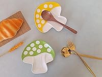 Vista 3 de Soporte de cuchara de cerámica para la parte superior de la estufa, soporte de cuchara de hongo para encimera de cocina, soporte de cuchara de Verde