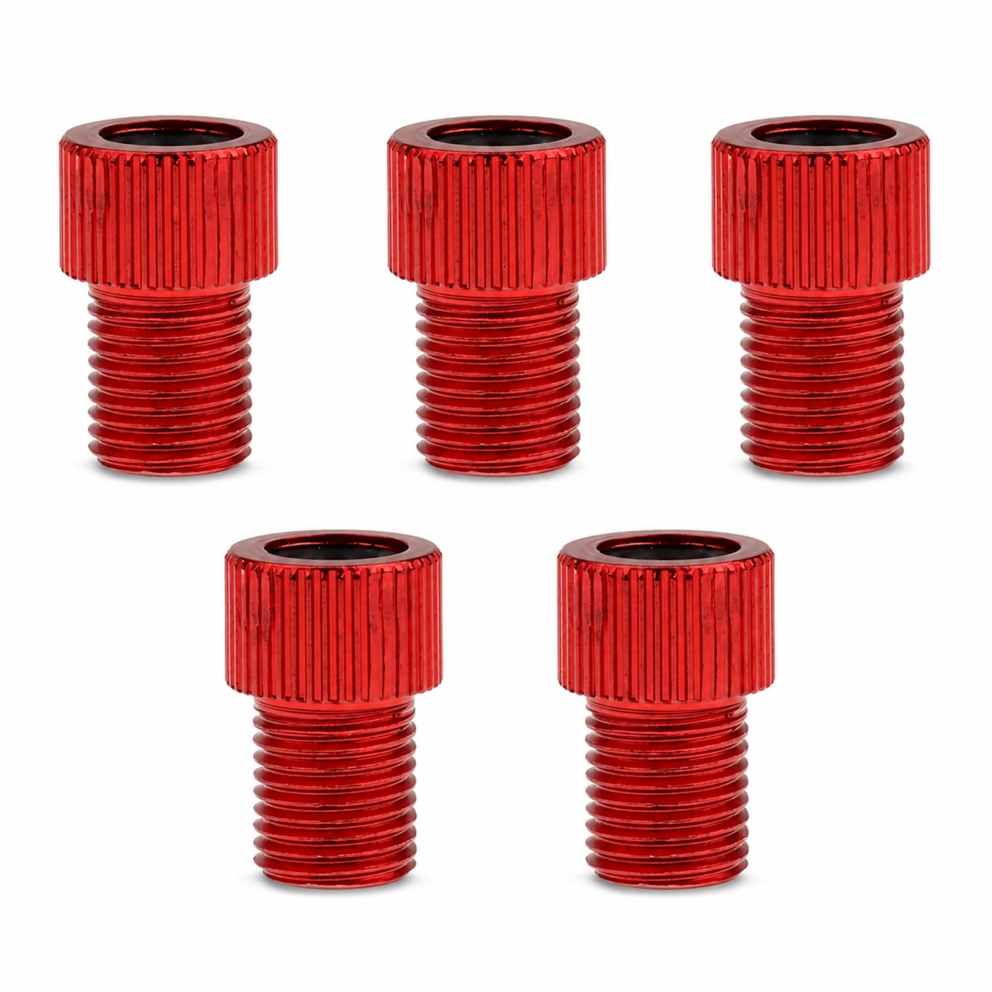 Adaptador de Aluminio de válvula Presta a Schrader para Bicicleta, 5 Unidades, Rojo - imagen 1