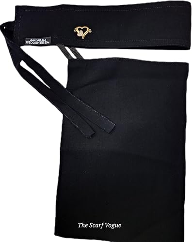 The Scarf Vogue Bedoon Essm Niqab Long & Short Soft Breathable Black | Modest Wear, Breathable Fabric, Soft Material, Full Face Cover, Black Colour