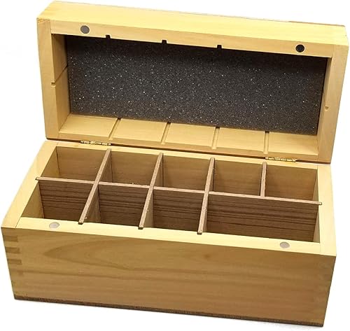 Caja de almacenamiento grande de madera con capacidad para más de 6 ácidos de prueba de oro de 10k, 14k, 18k, 925, platino y piedra