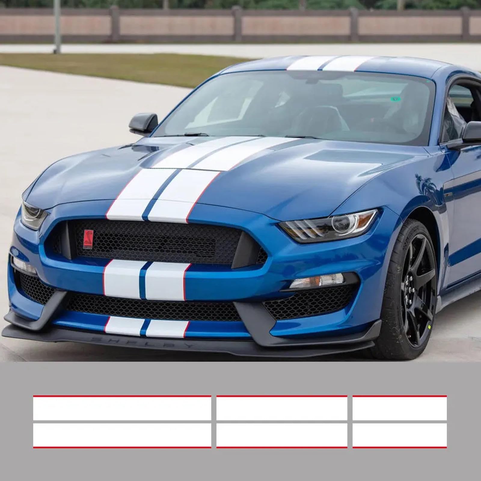 3-teiliges Autoaufkleber-Set mit grafischen Streifen, Vinyl, für Motorhaube, Dach, Heck, Dekor, Aufkleber, für Ford Mustang GT500 GT350 GT