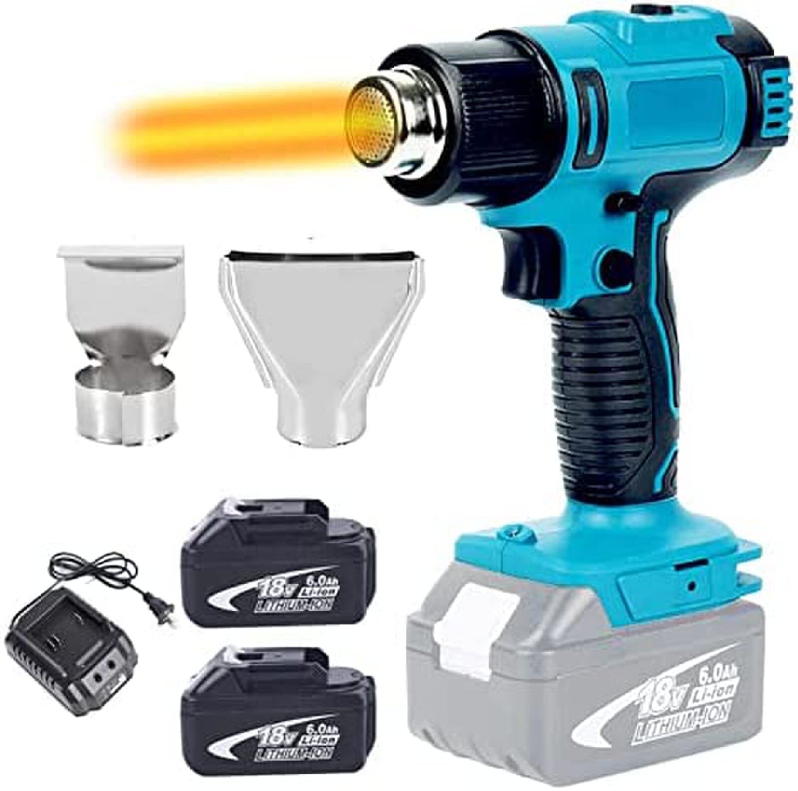 Wireless Heat Gun 18v Lithium Ion Battery Powered Air Gun Rechargeable Heat Gun for Paint Stripping Crafts Retractable