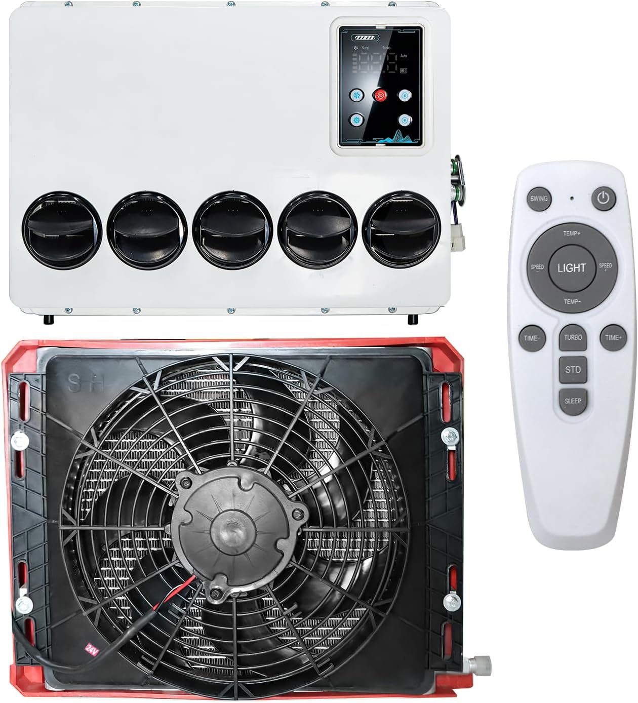 24V RV air conditioner,split type 13000btu truck air conditioner, suitable for camping vehicles, trucks, RVs, trailers, excavators, vans and other 24V DC air conditioner (24, Volts (DC))