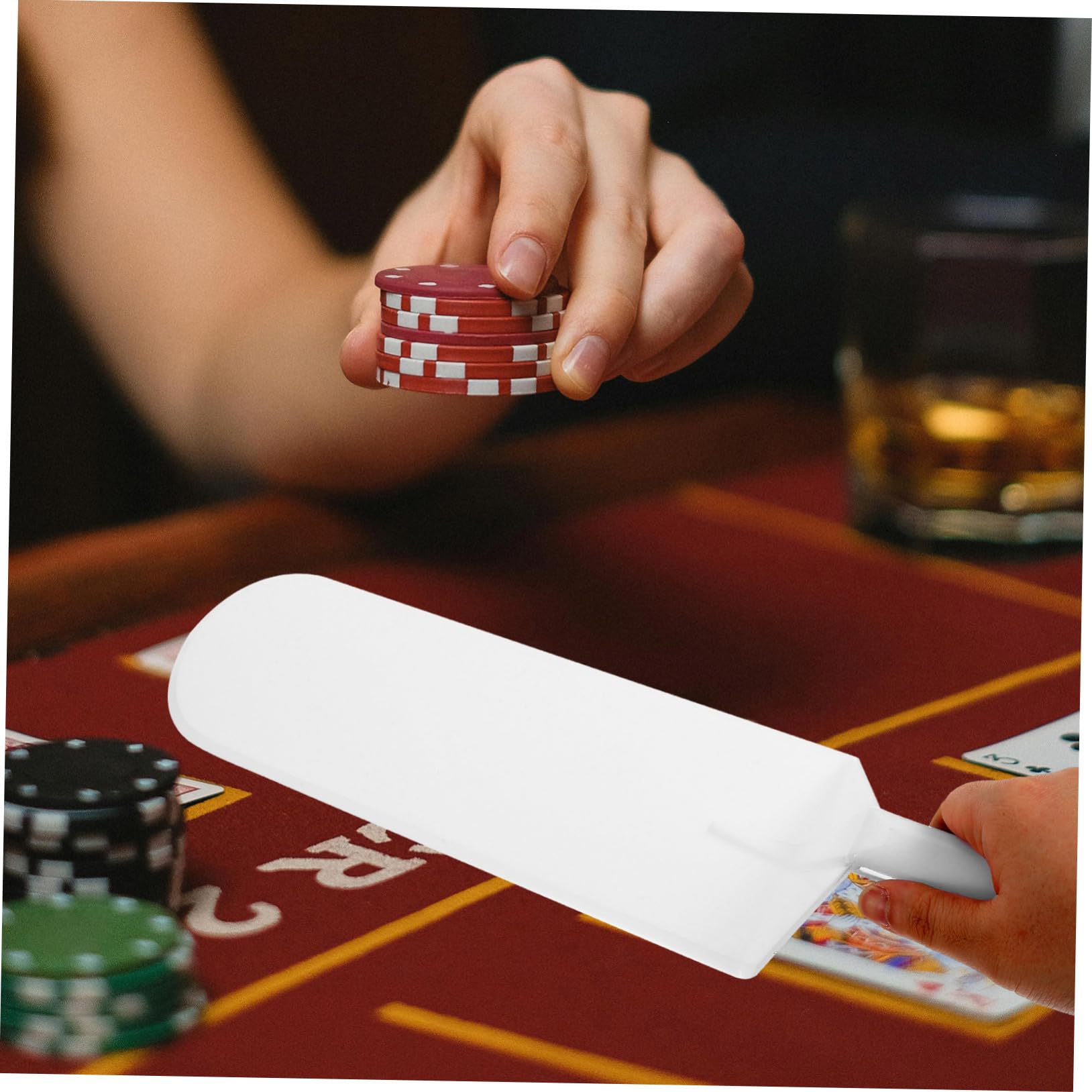 VICASKY 4stücke Kunststoff Poker Karten Schaufel Wiederverwendbare Kartenschaufel Für Kartenspiele Kratzfest Für Tischspiele Praktisches Zubehör Für Pokerabende Mit Freunden Und