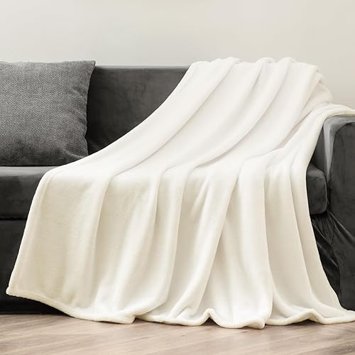 Miniatura 67 de BEDELITE Fleece Blanket White Throw Blanket for Couch & Bed, Luxury Plush Cozy Fuzzy Blanket 50" x 60", Super Soft Warm Lightweight Throw Blanket