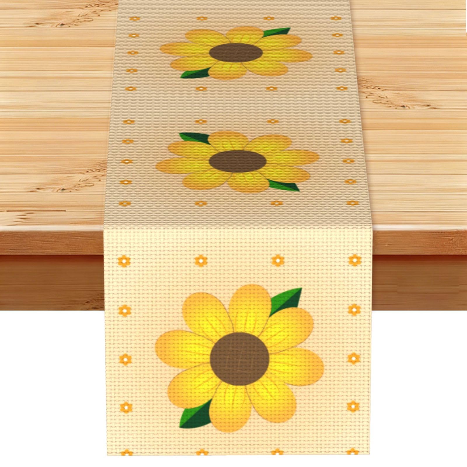 Golden Sunflower Table Runner 13x72 Inch Dining Decor