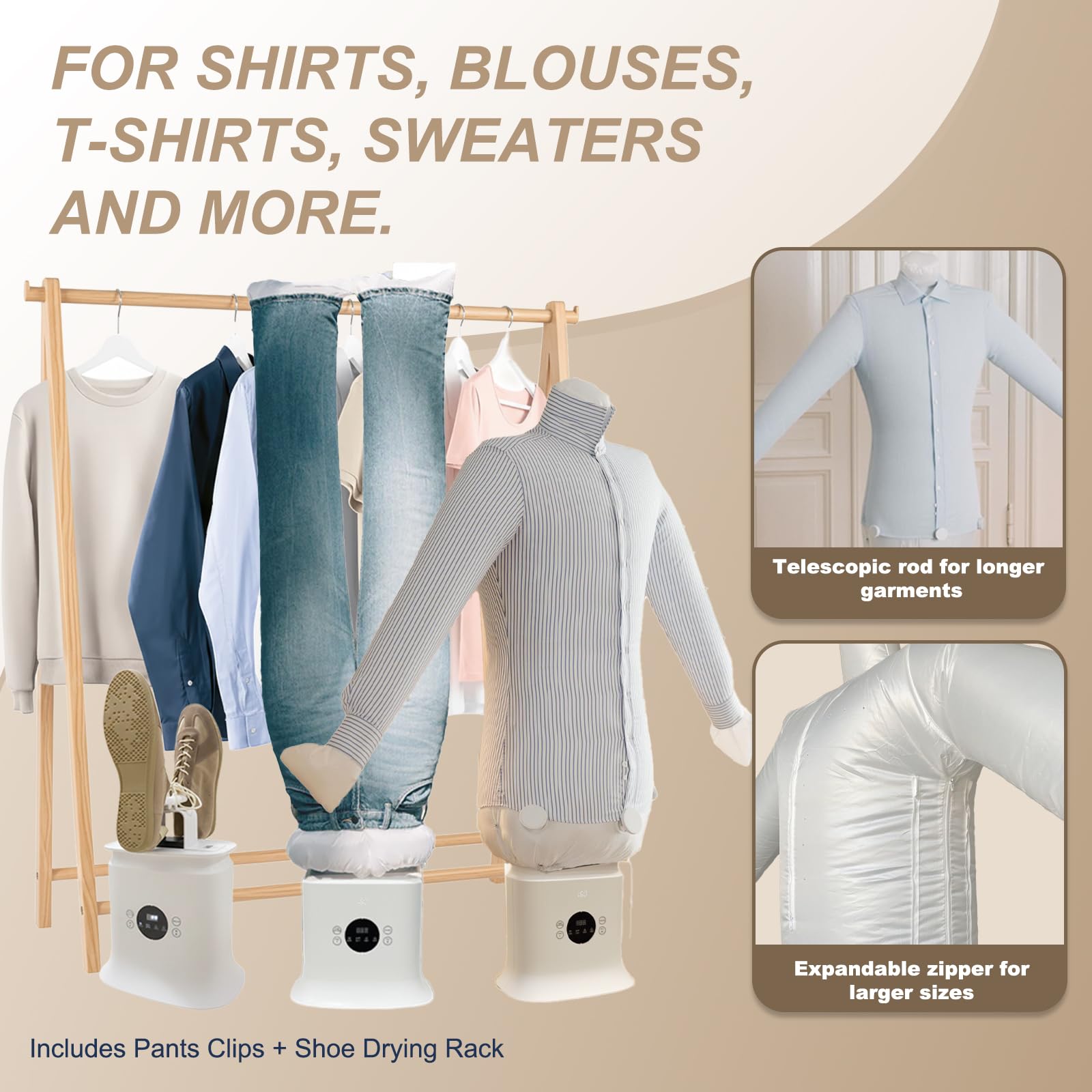 Amazon | Aironox 自動アイロン機 3.0 3-in-1 Aironox 衣類スチーマー