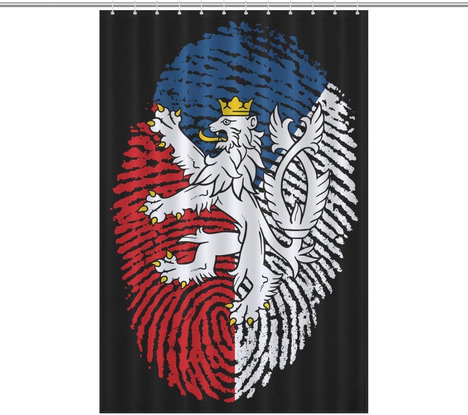 Love Czech Republic in DNA Fabric Shower Curtain Liner Bath Bathroom | machine washable,with 12 hooks,stainless steel grommets,room divider