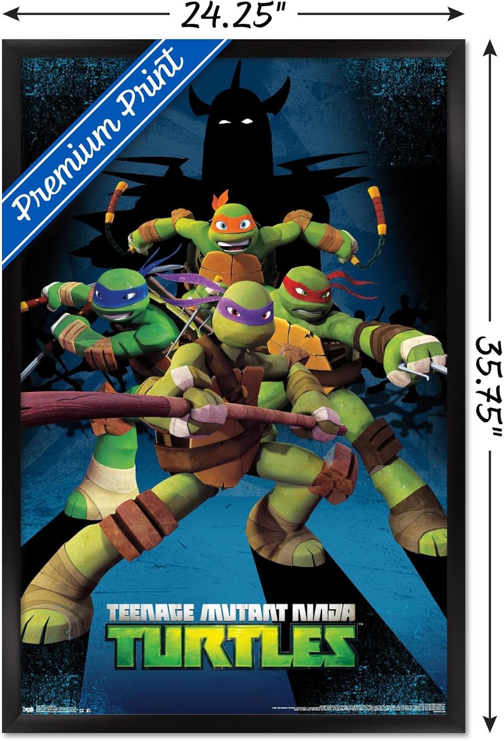 Trends International Nickelodeon Teenage Mutant Ninja Turtles - Assemble Wall Poster, 22.375" x 34", Black Framed Version