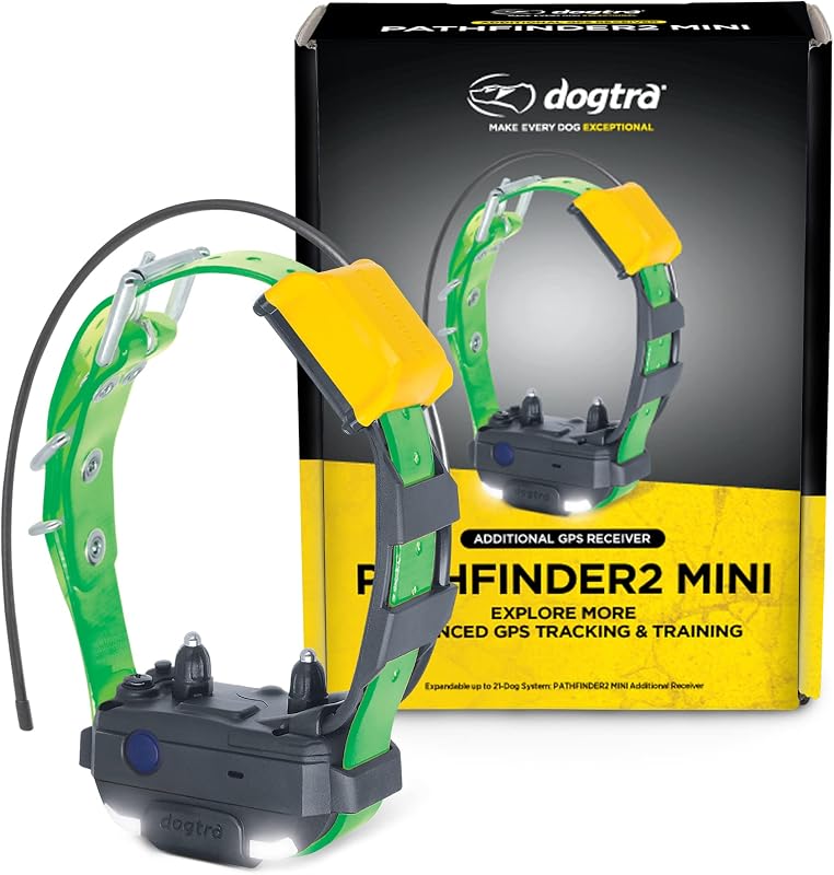 Receptor Adicional GPS para Coleira de Rastreamento de Cães Dogtra PATHFINDER2 MINI Verde, à Prova d’Água, para Cães a partir de 11,34 kg
