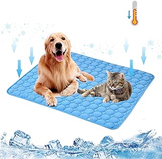 KASESSS Selbstkühlende Kühlmatte Hund, Bequem Kühlmatte für Hunde, Weich Kühldecke Hund, Hundekühlmatte Groß 70x55CM, Blau Kühldecke für Hunde, Cooling Mat for Dogs, Kühlmatte Katze für Zuhause, Auto